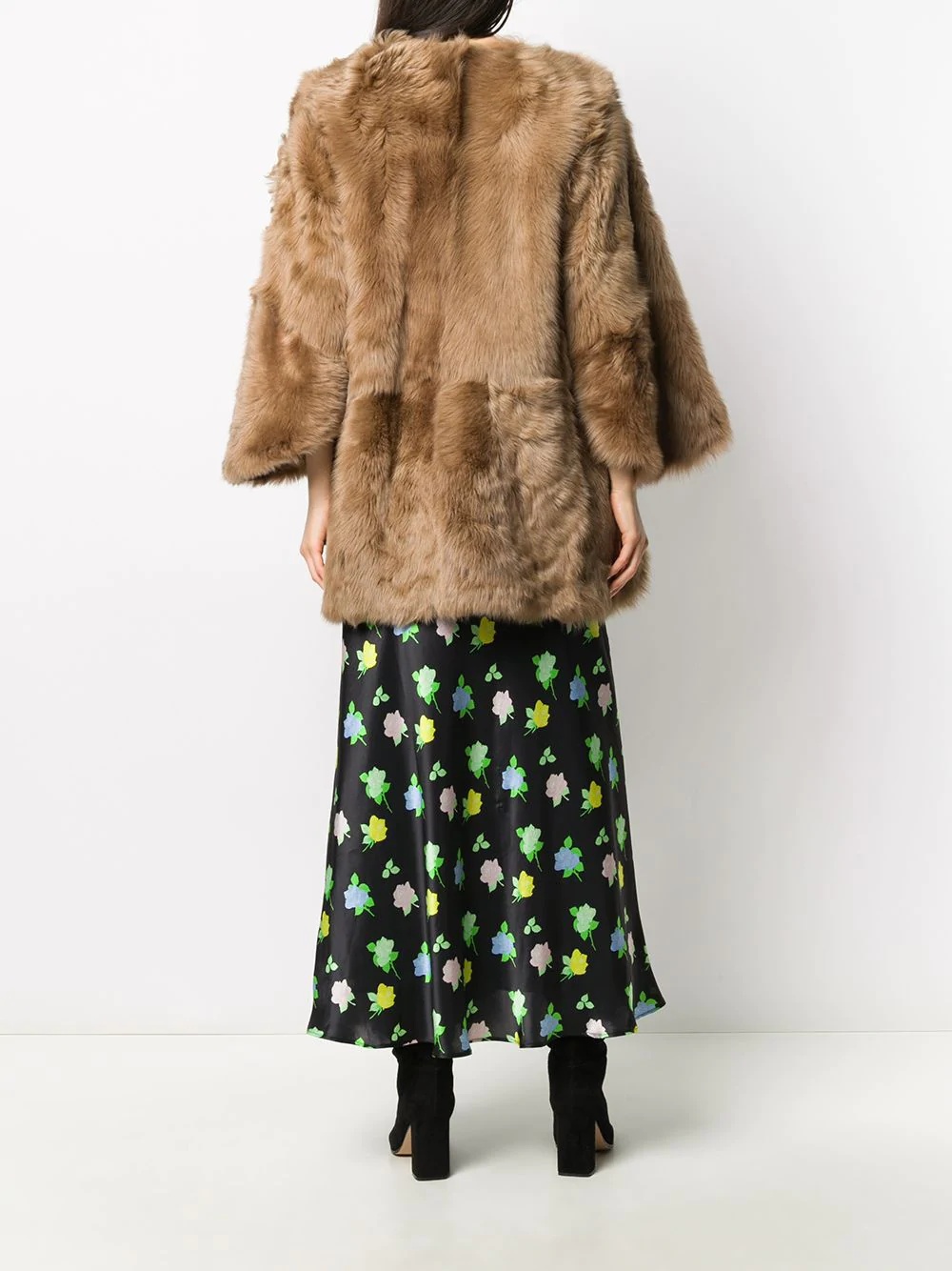 tie-wais fur coat - 4