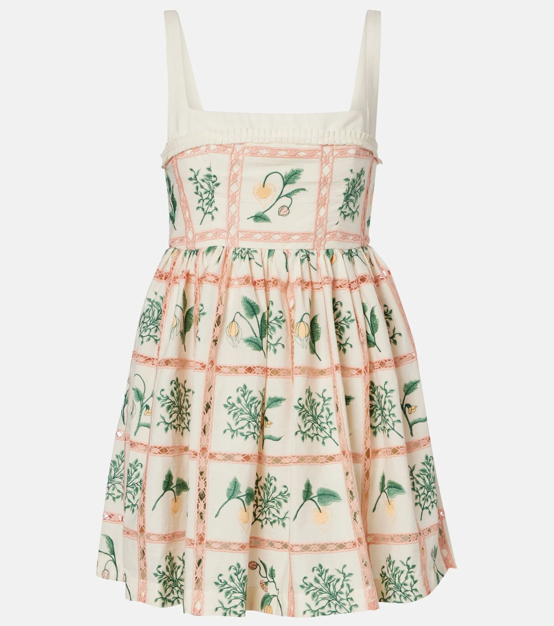 Barbara embroidered cotton minidress - 1