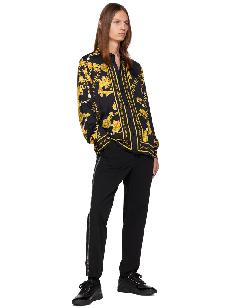 VERSACE JEANS COUTURE Black & Yellow Chain Couture Shirt outlook