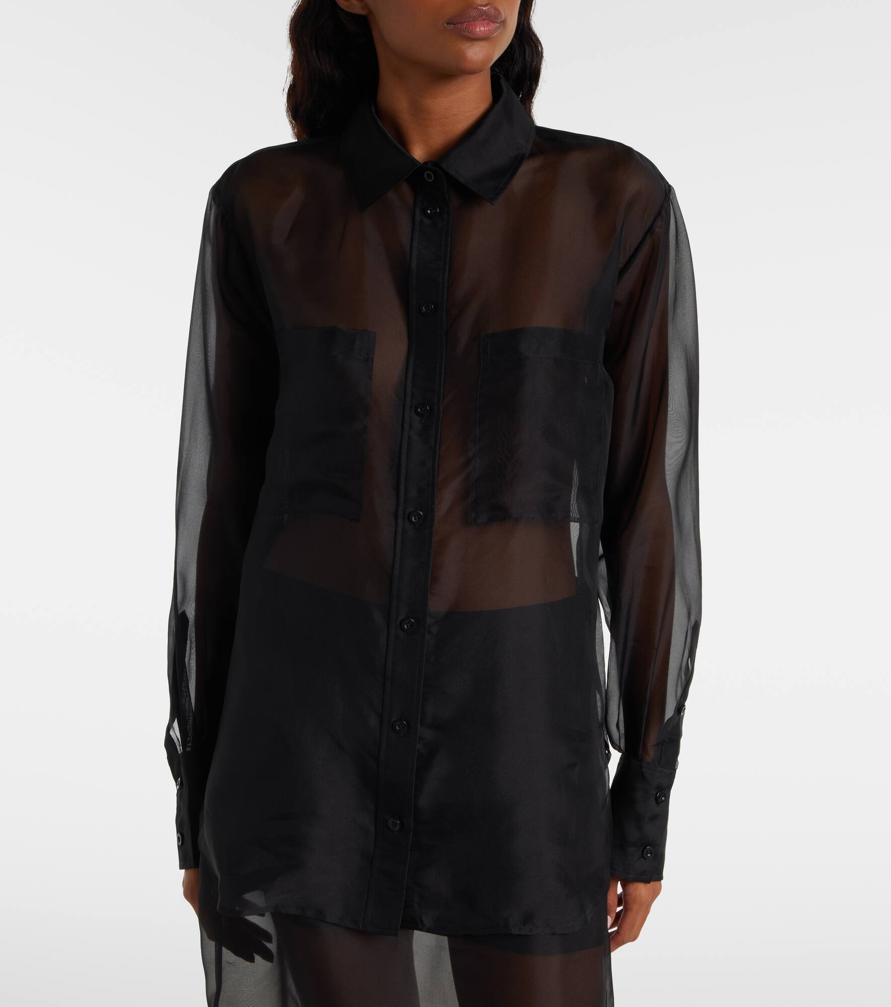 Sheer silk organza shirt - 6
