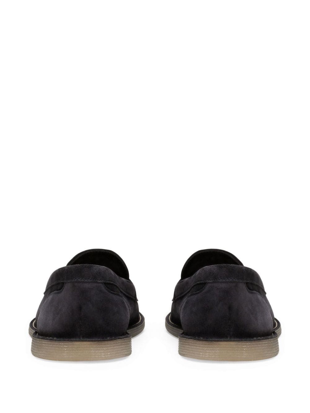 logo-lettering suede loafers - 3