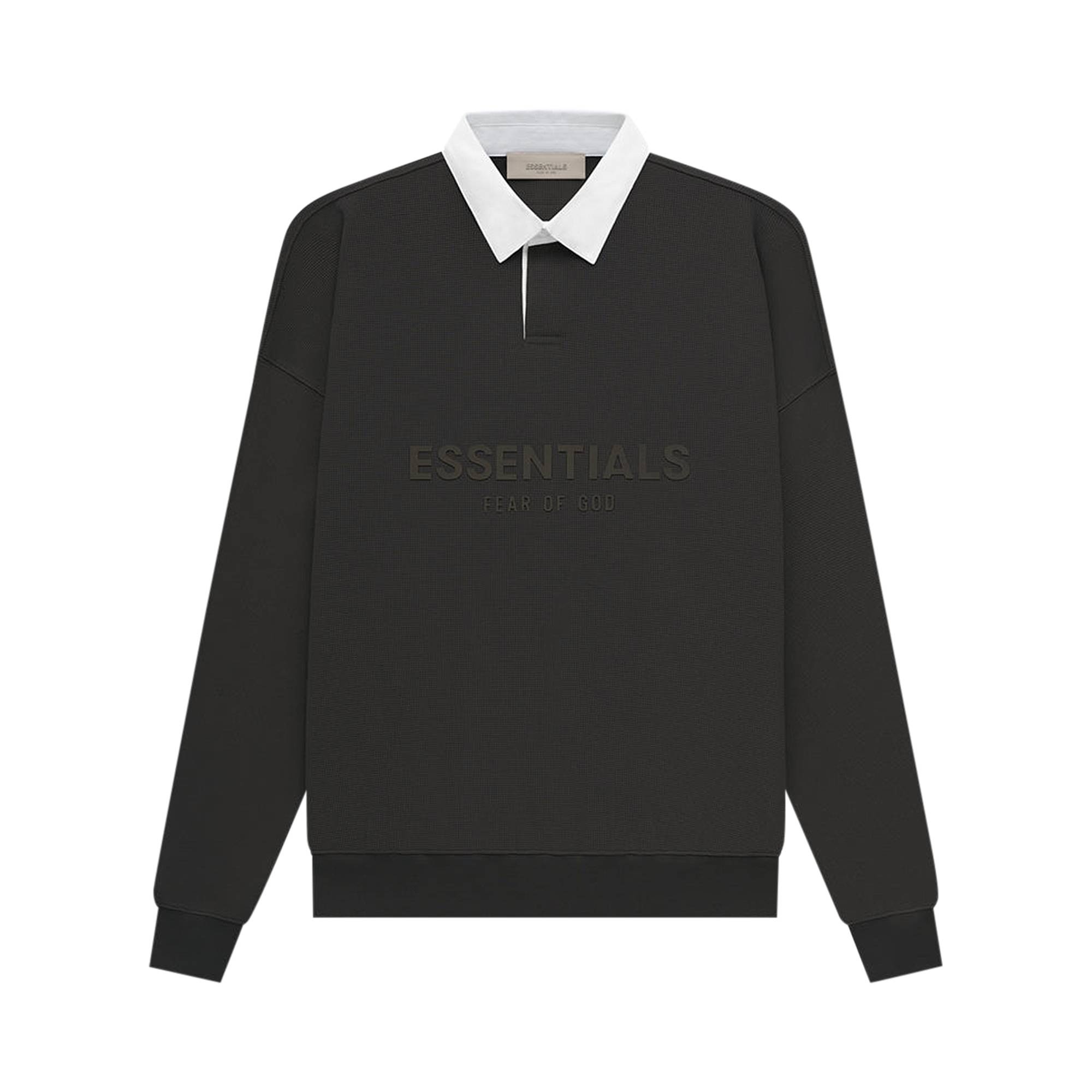 Fear of God Essentials Waffle Henley Rugby 'Off Black' - 1