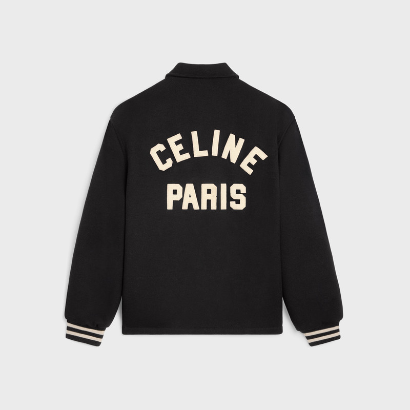 CELINE celine baseball teddy jacket in textured wool outlook