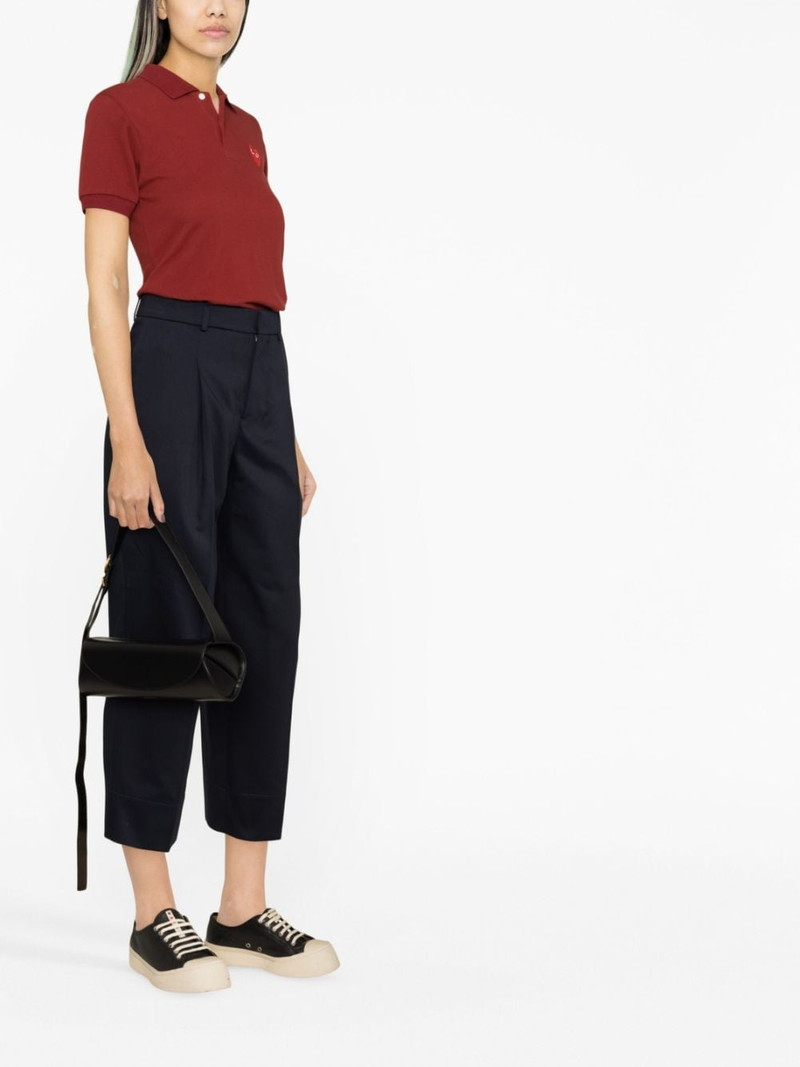 logo embroidered cropped polo shirt 3