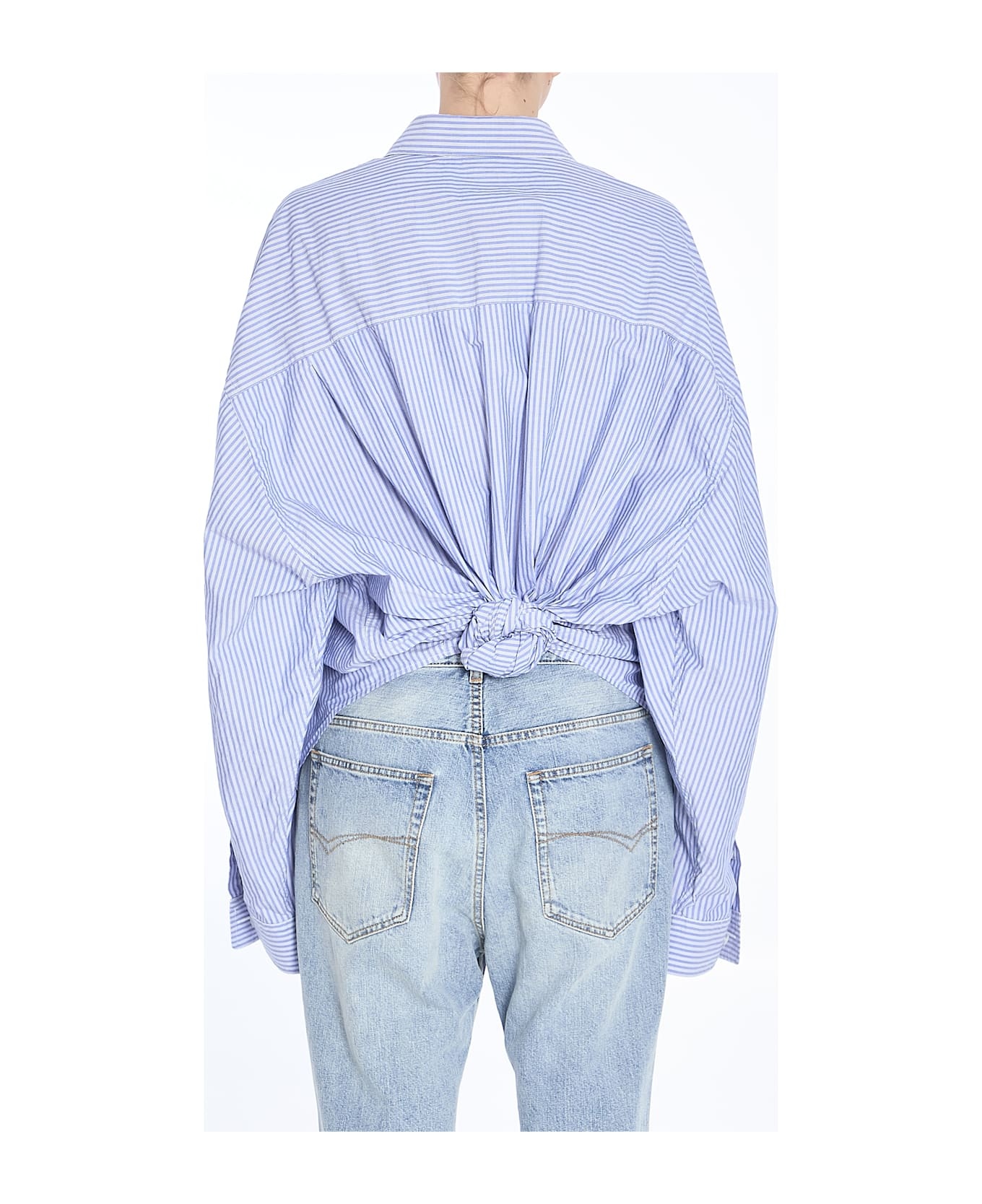 Tシャツ・カットソー BALENCIAGA FW24 'L/S Knotted' shirt (809158TRM26 4640) BALENCIAGA Knotted Shirt | italist | REVERSIBLE