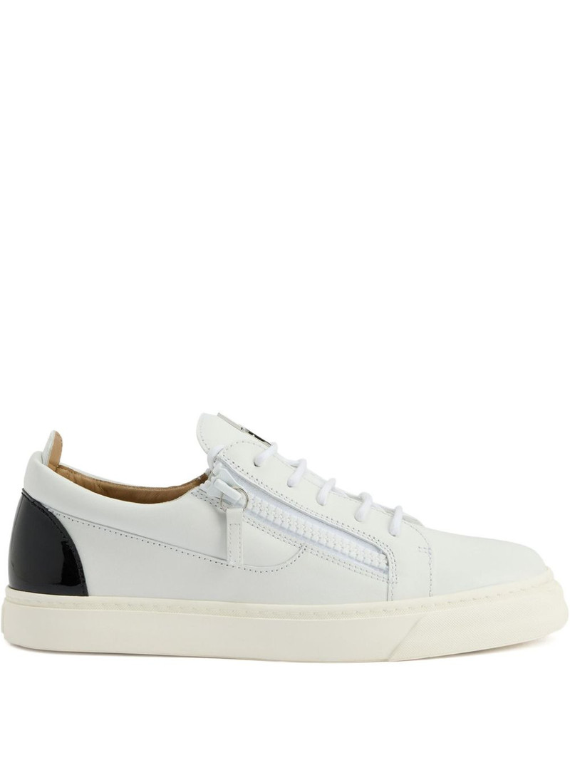Frankie zip-detail leather trainers 1