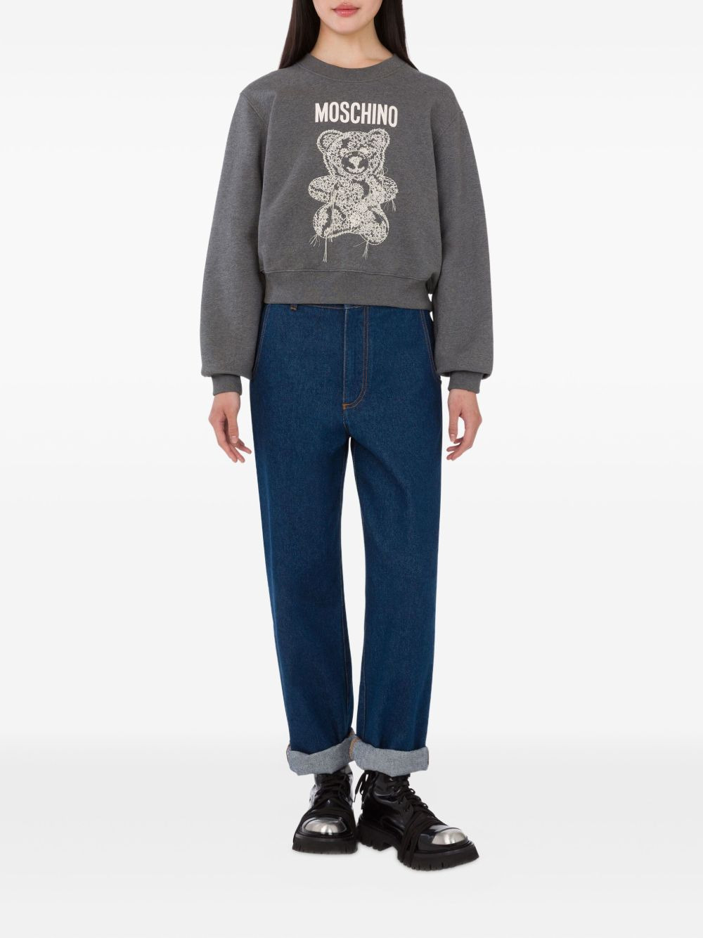 embroidered teddy-bear sweatshirt - 2