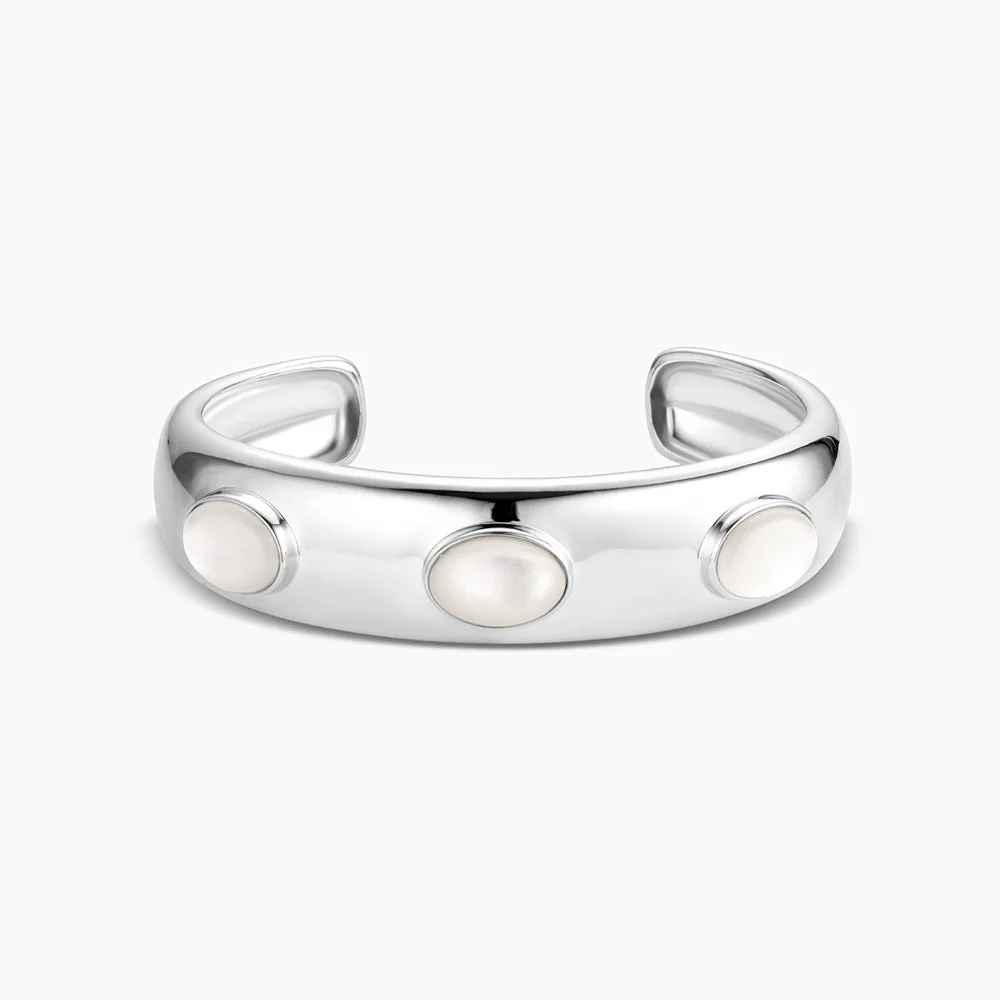 Simone Silver Mother Of Pearl Cuff Bracelet - 1