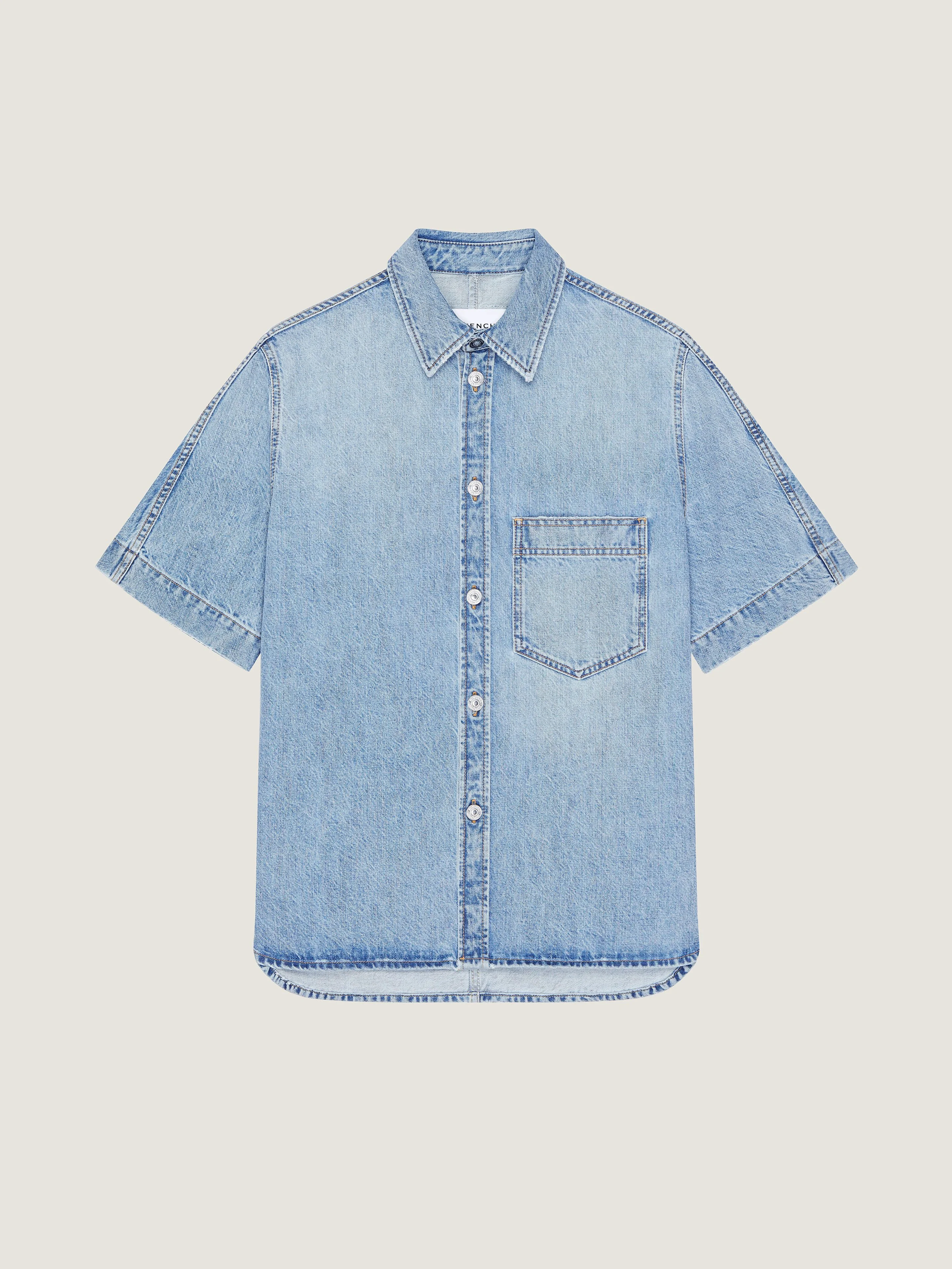 COUTURE SEAM SHIRT IN LIGHT BLUE DENIM - 1
