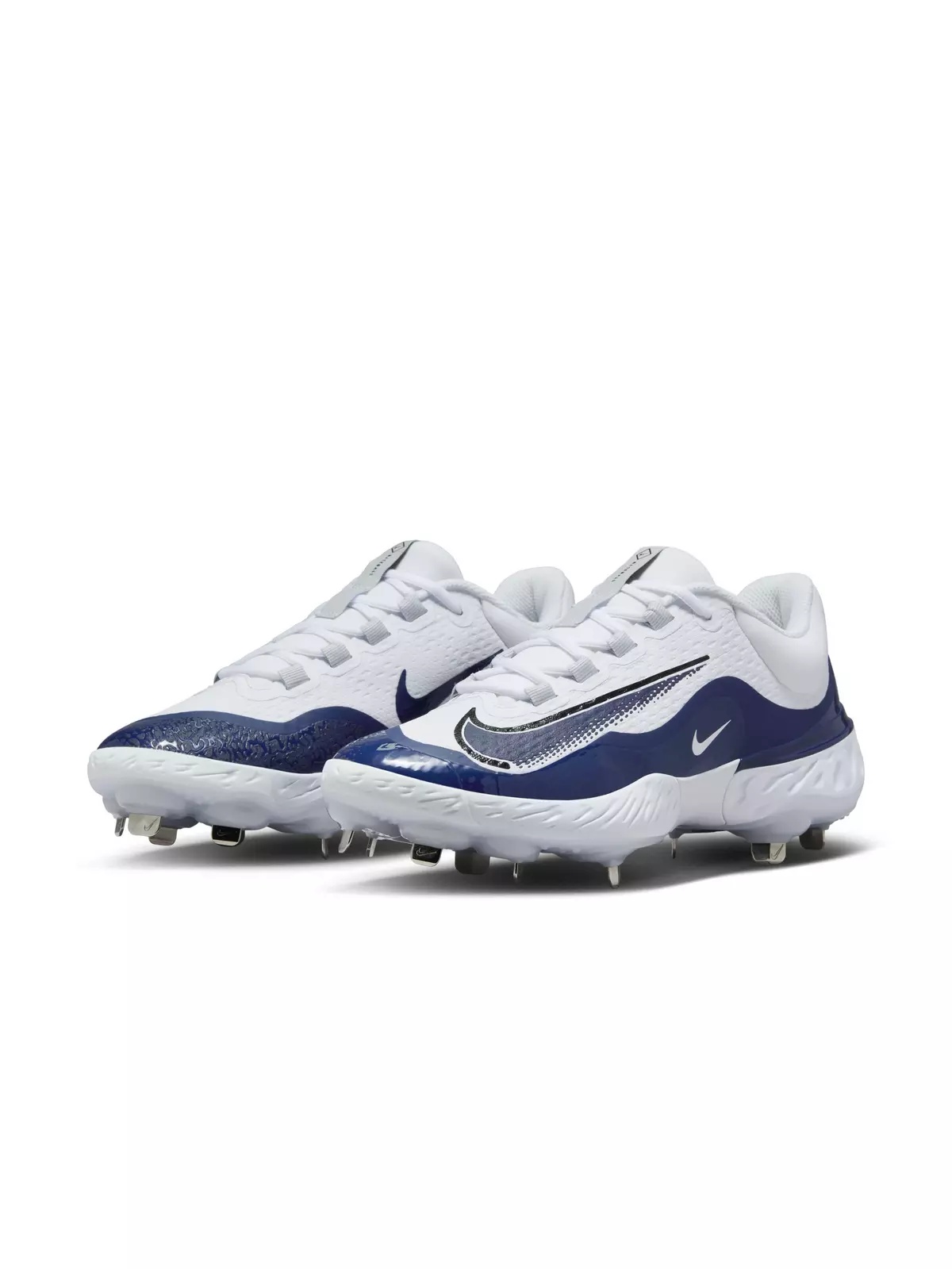 Alpha Huarache Elite 4 Low "White/Midnight Navy/Pure Platinum/Blue Tint" Men's Baseball Cleat - 3