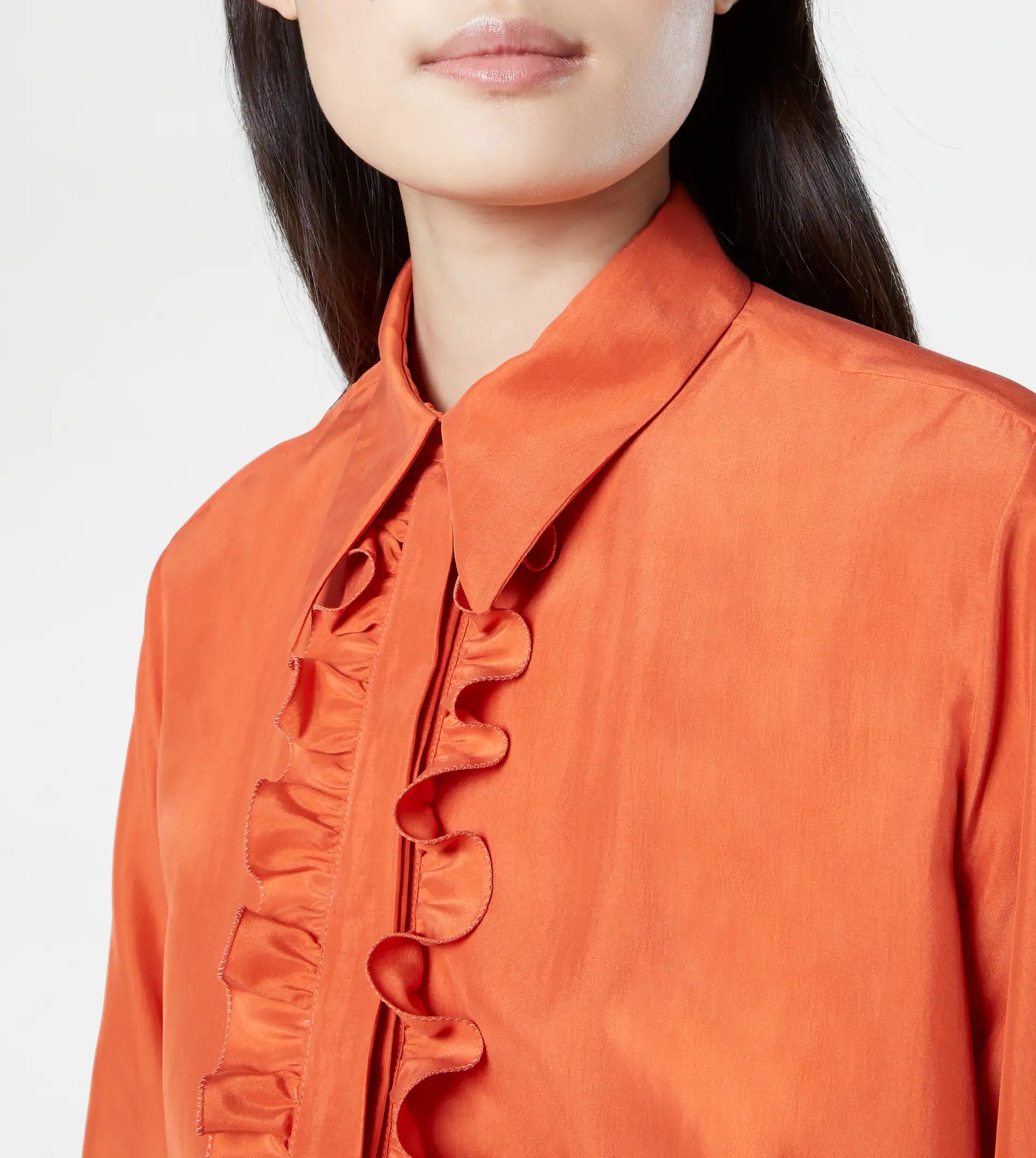 SILK BLOUSE - ORANGE - 5