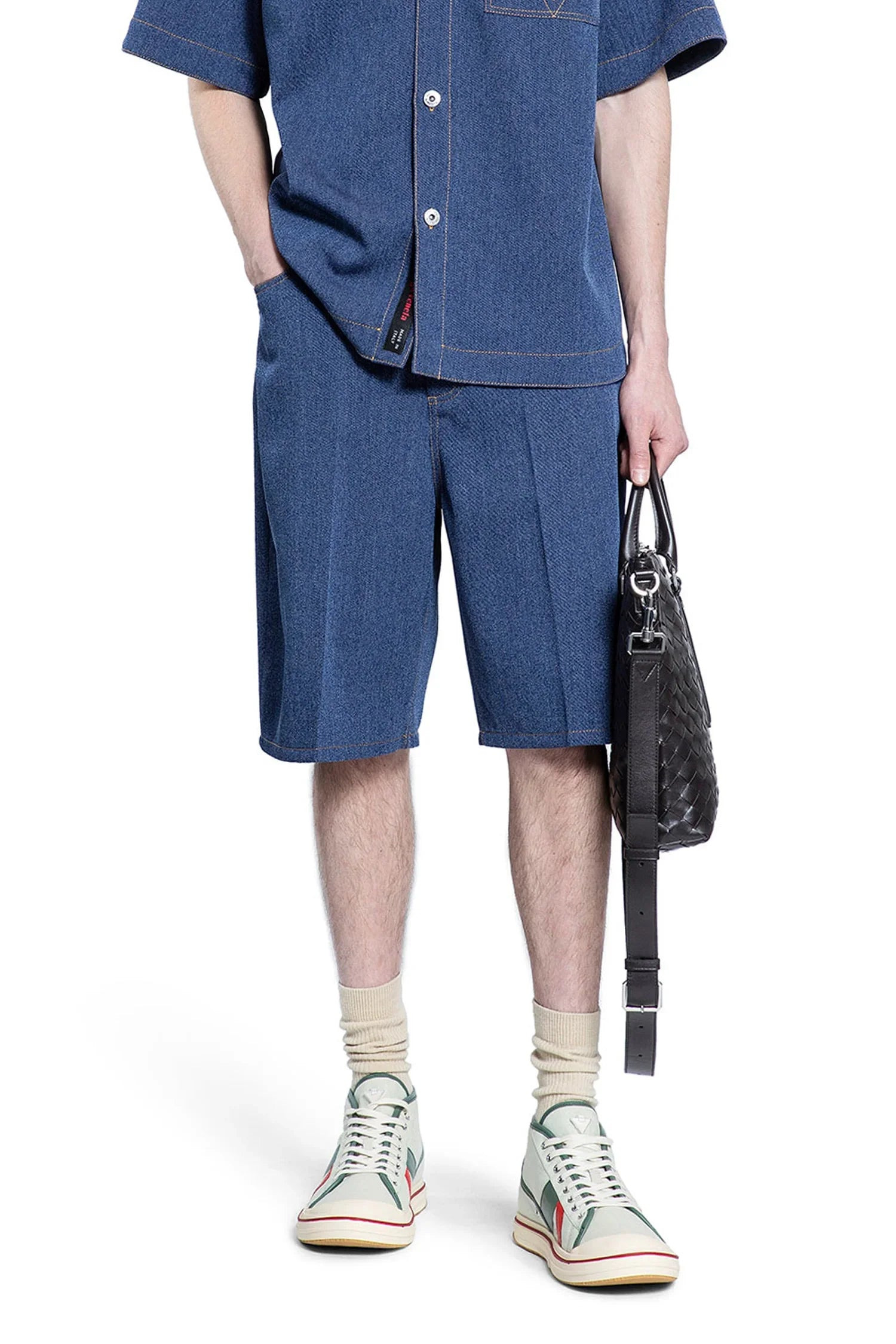 Melange-Wool-Cotton-Drill-Shorts - 5