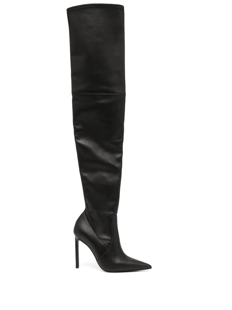 leather thigh boots - 1
