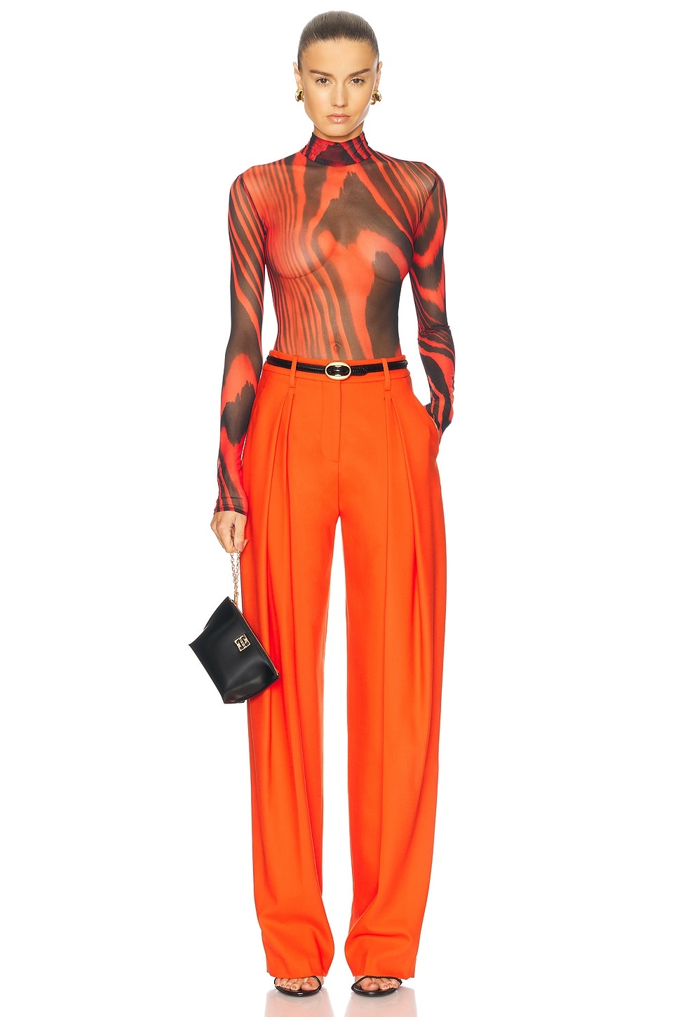 Printed Mesh Bodysuit - 5