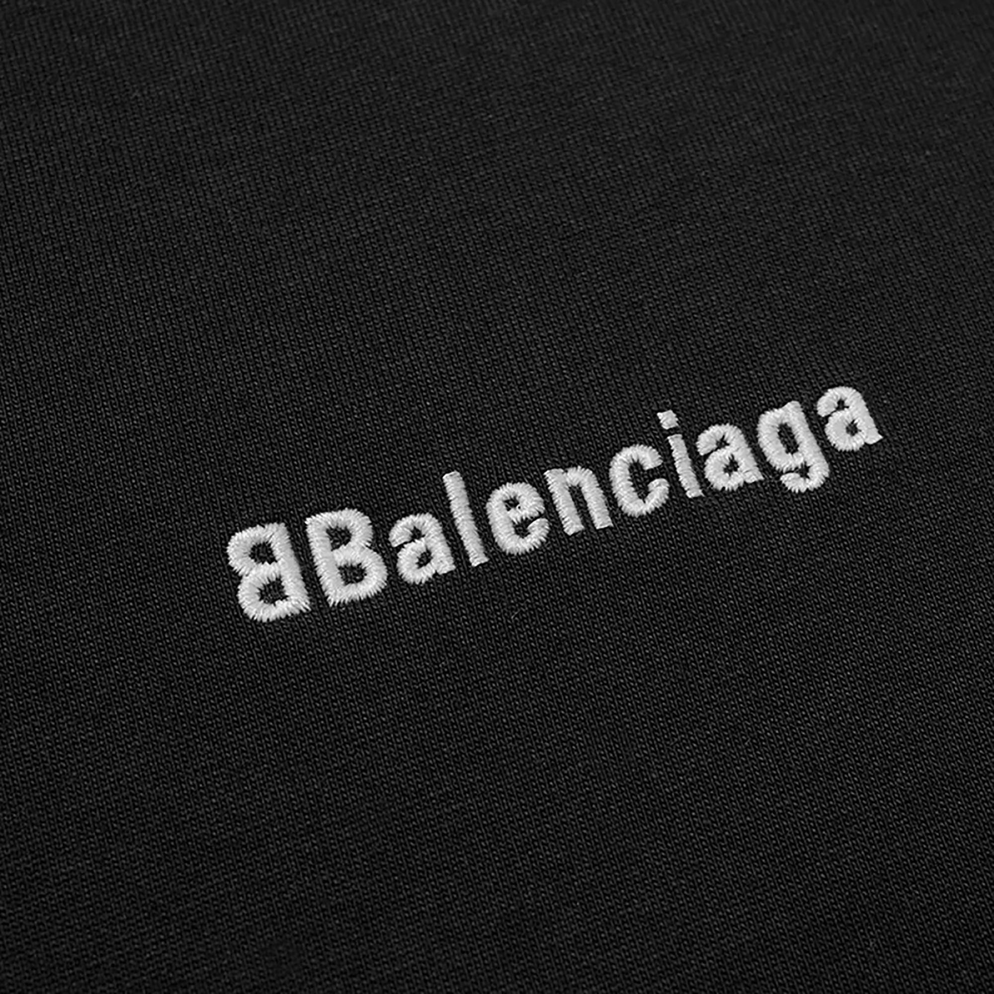 Balenciaga Corporate Logo Tee 'Black/White' - 2