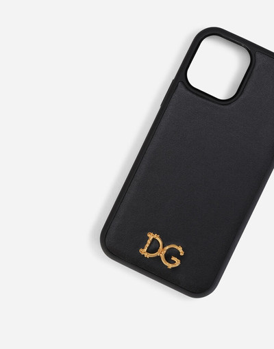 Dolce & Gabbana Calfskin iPhone 12 Pro max cover with baroque DG logo outlook