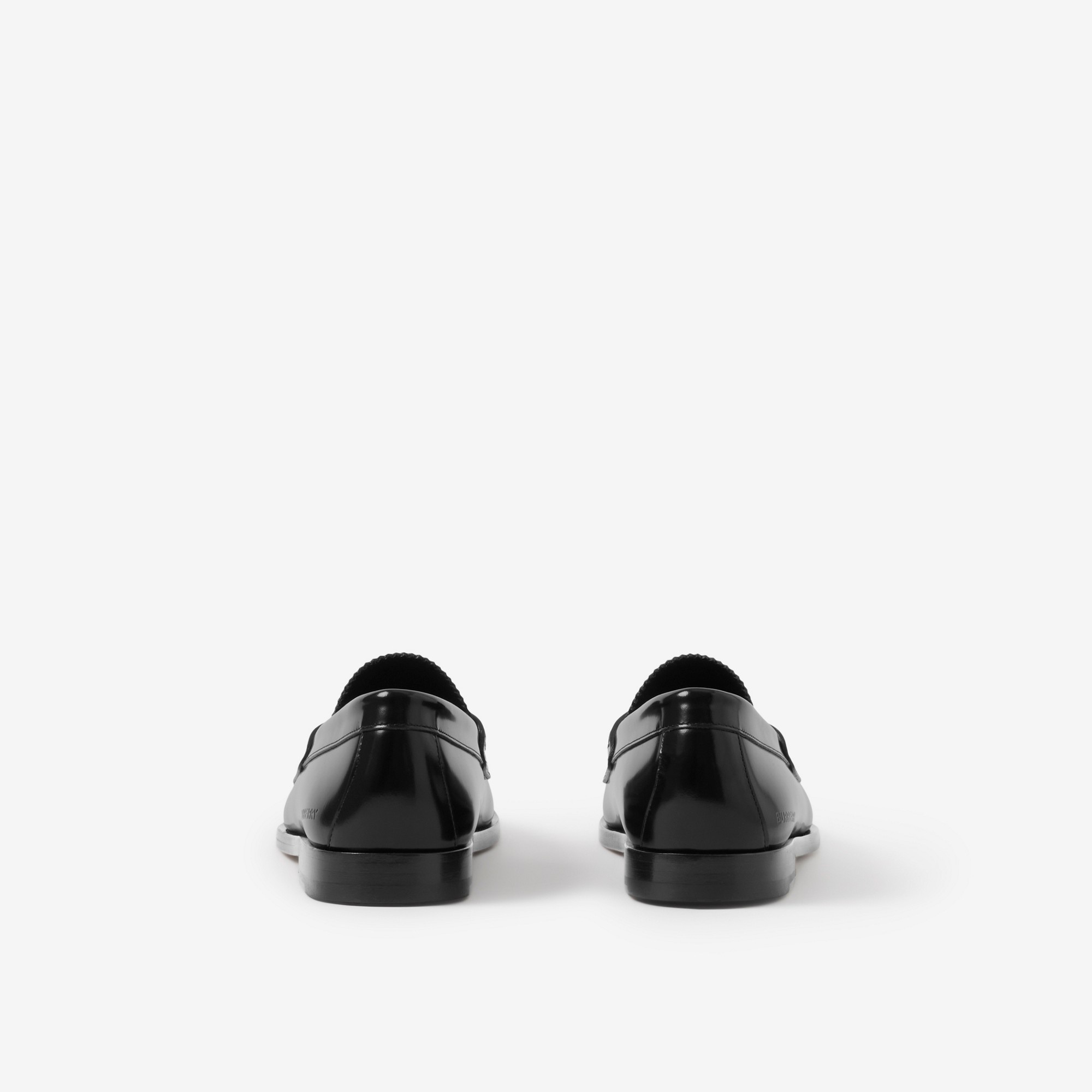 Check Panel Leather Penny Loafers - 3