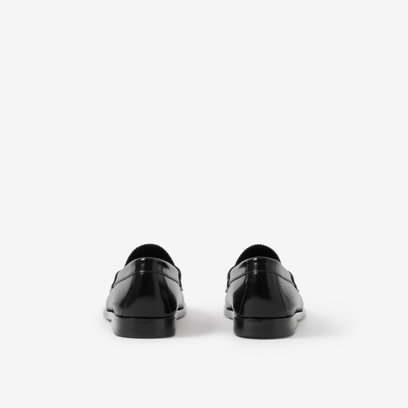 체크 패널 가죽 페니 Loafers 3