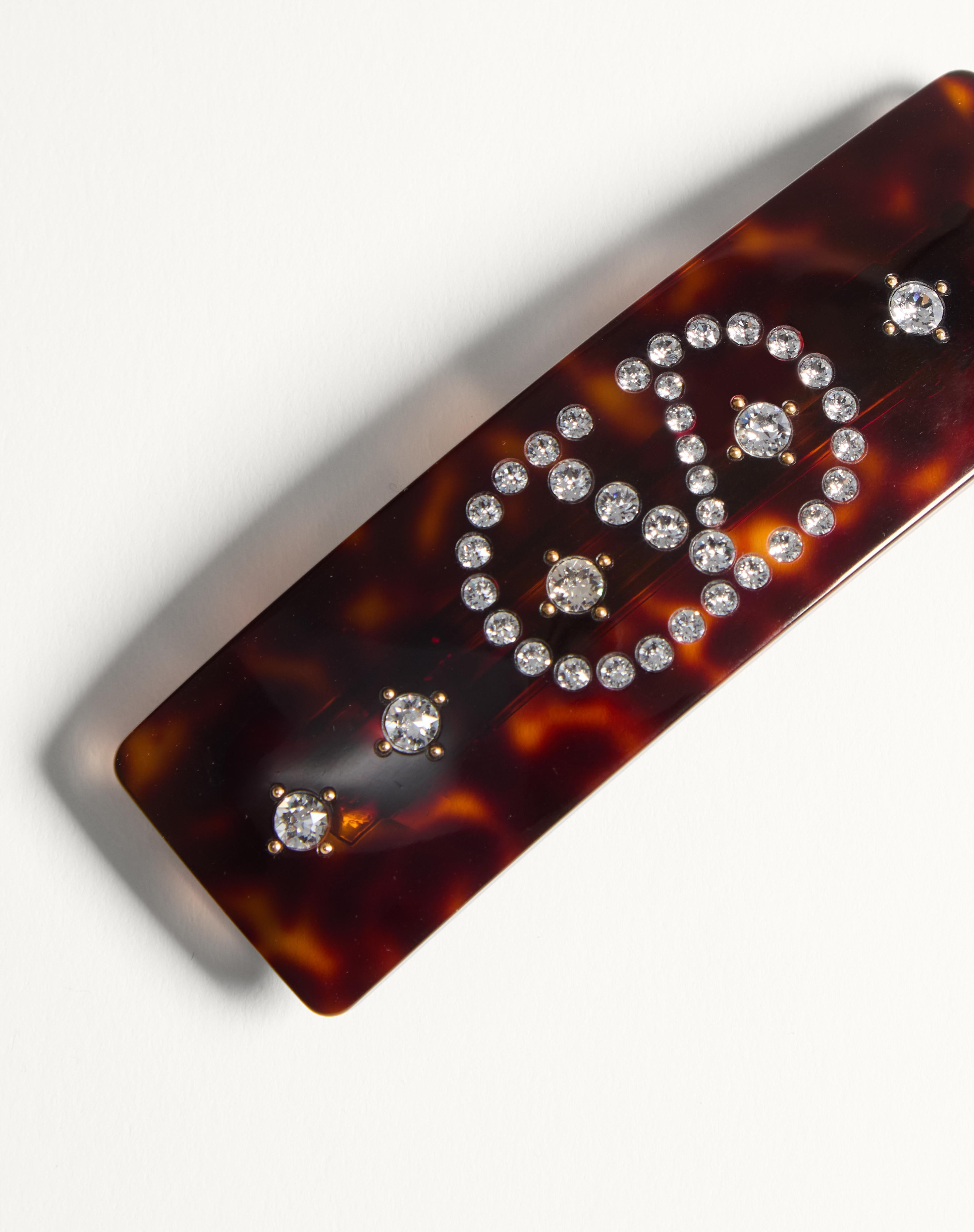 VLOGO SIGNATURE HAIR CLIP IN RESIN, METAL AND CRYSTALS - 3