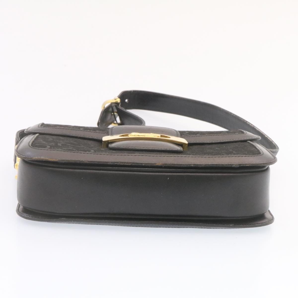 CELINE C Macadam Horse Carriage Shoulder Bag Canvas Black Gold - 7