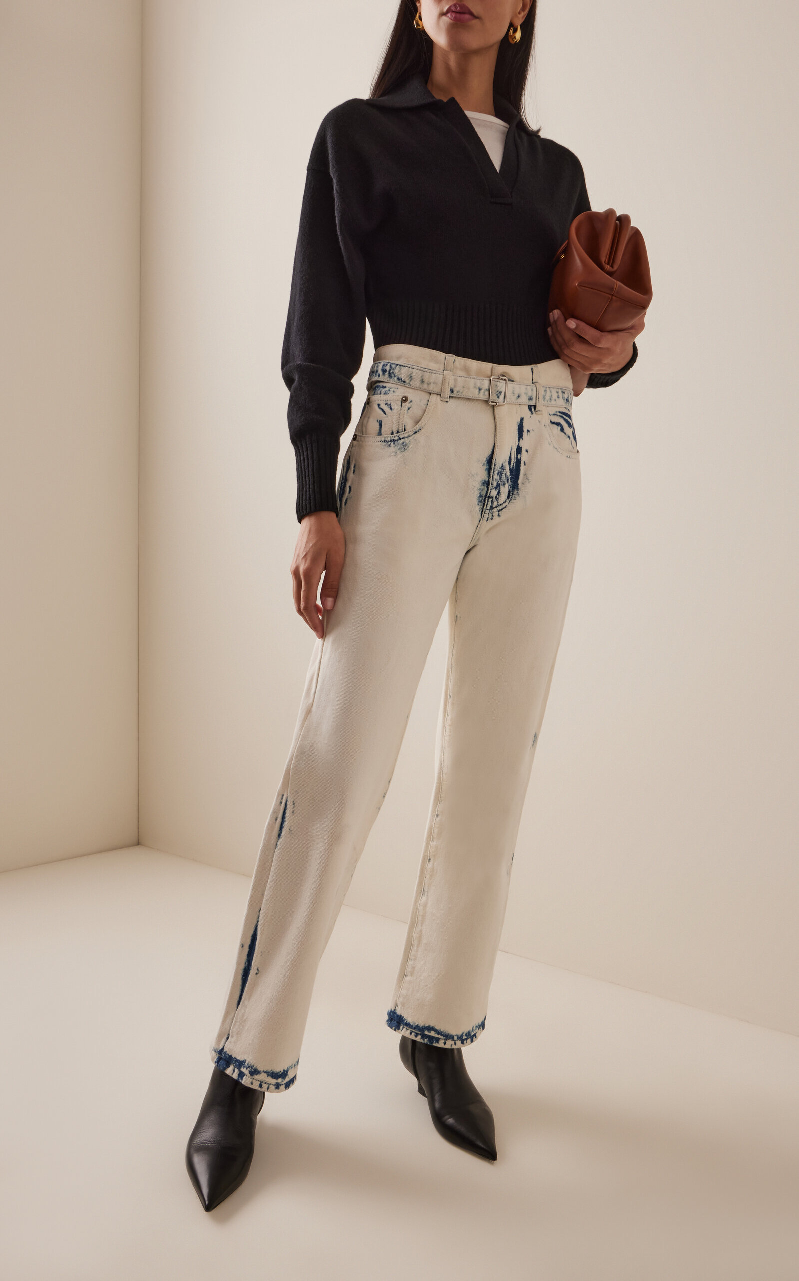 Ellsworth Bleached Cropped Boyfriend Jeans white - 2