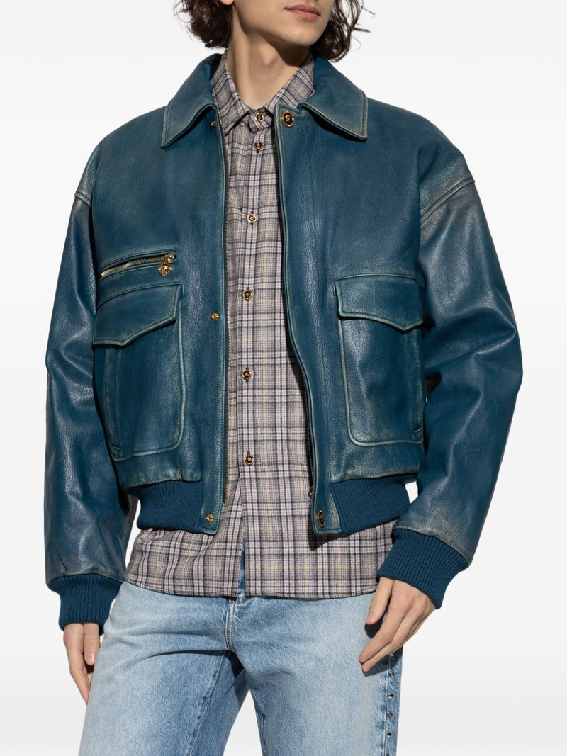 pocket zip leather jacket 3