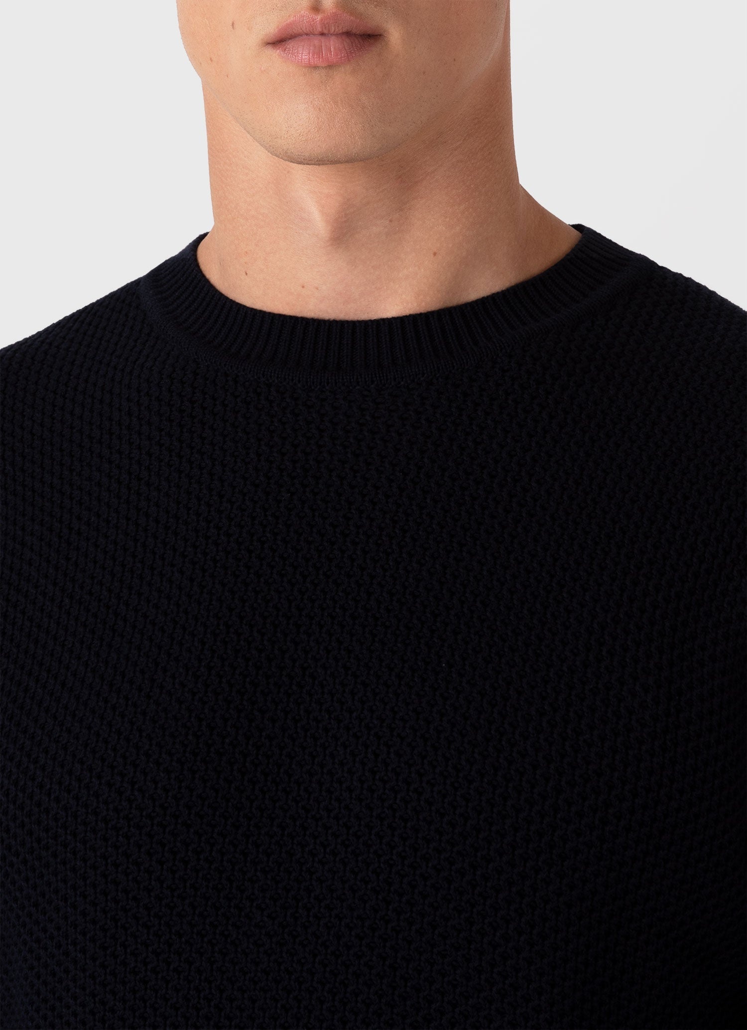 Honeycomb Cotton Crew Neck Jumper - 6