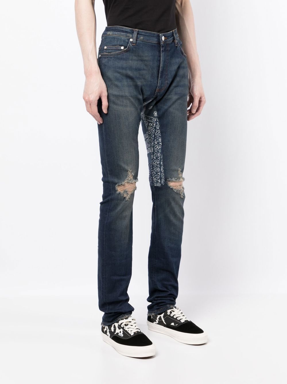 bandana-print straight-leg jeans - 3