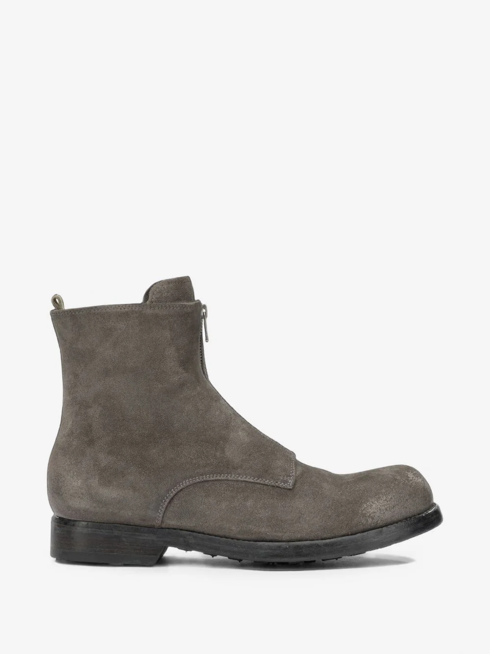 front-zip distressed-effect boots - 1