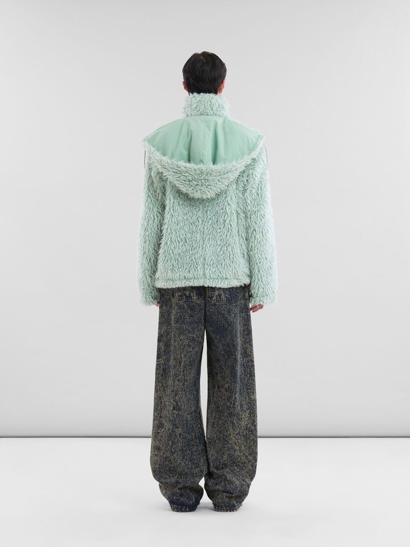 GREEN SHAGGY JACKET WITH DETACHABLE HOOD - 3