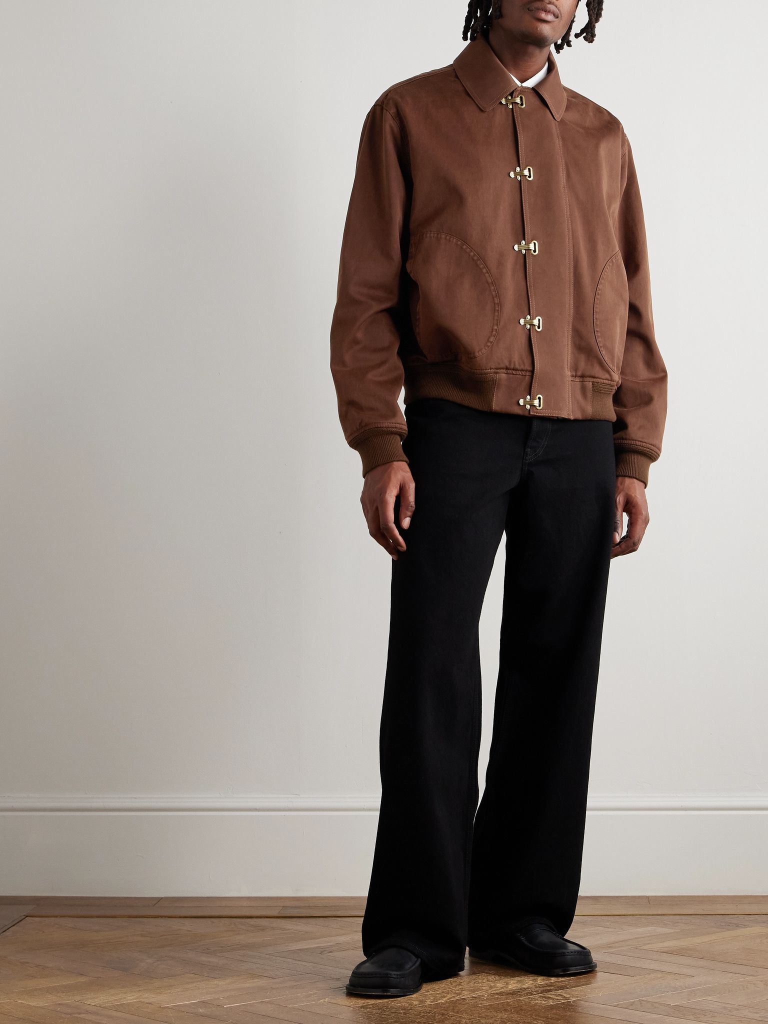 Logo-Appliquéd Cotton-Twill Jacket Brown - 2