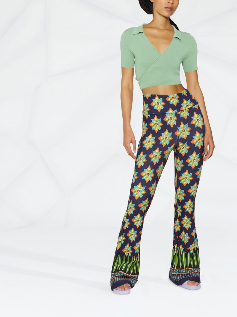 La DoubleJ graphic-print flared trousers outlook