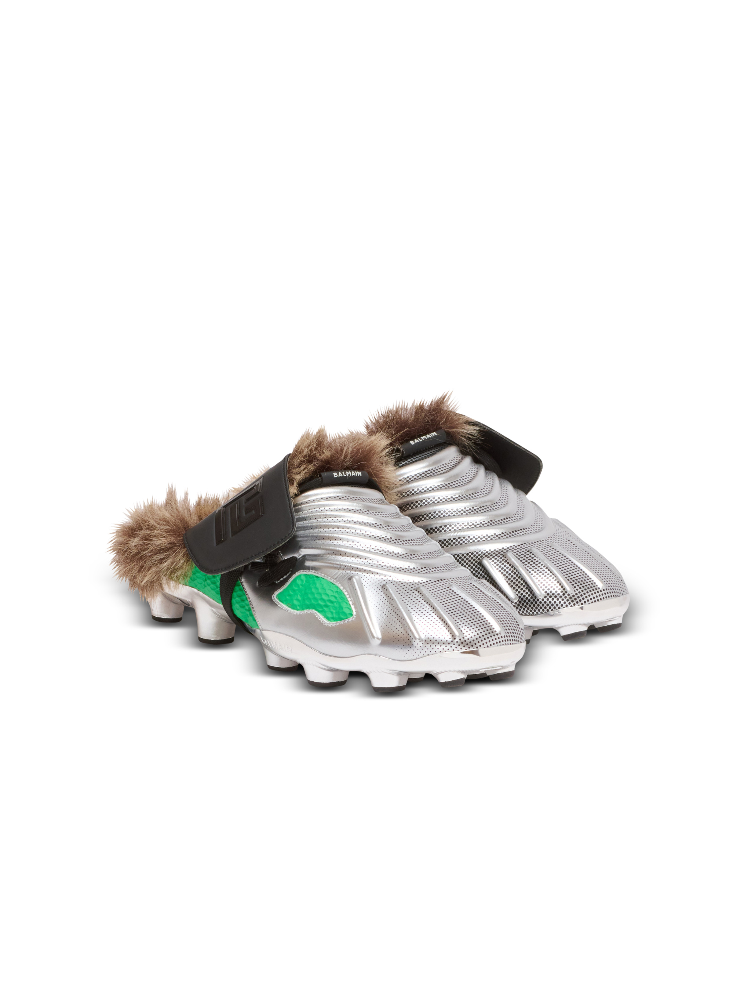 Half Time faux fur-lined mules with technical fabrics - 2