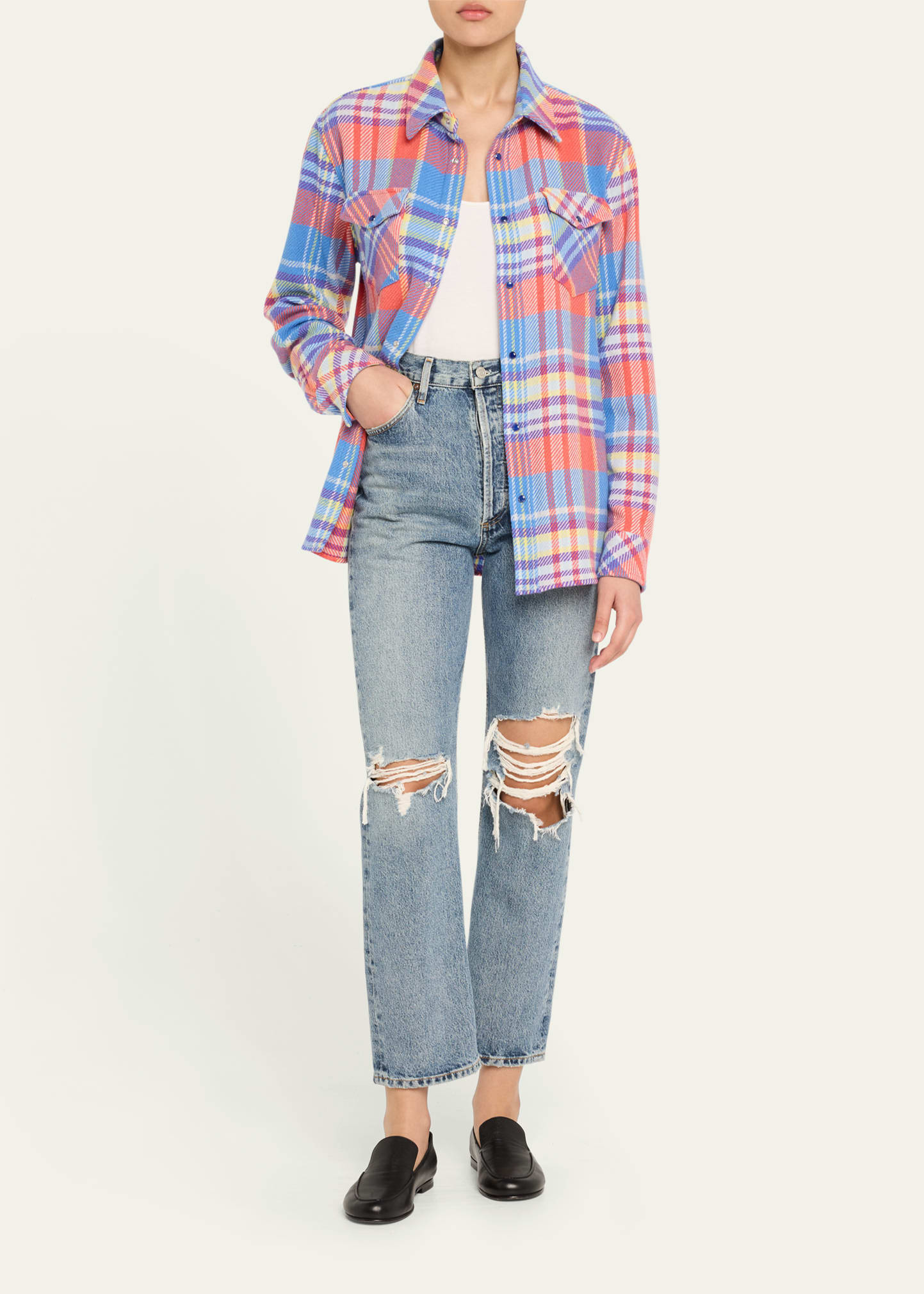 Creator Tartan Cashmere Button-Down Shirt - 2
