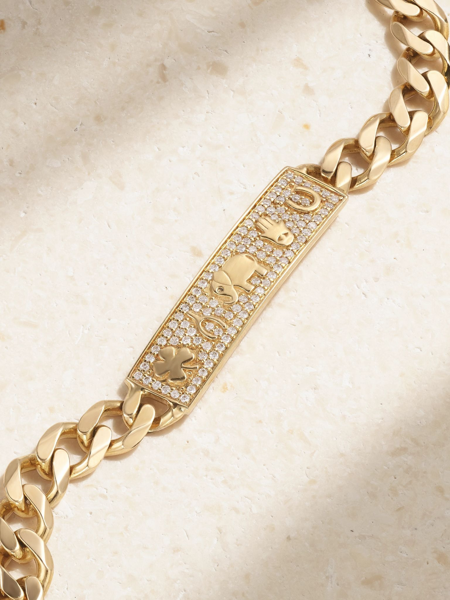 14-karat gold diamond bracelet Gold - 4