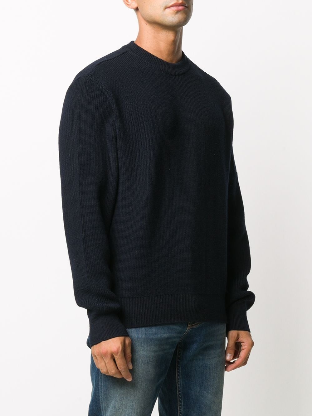 logo patch ribbed jumper - 3