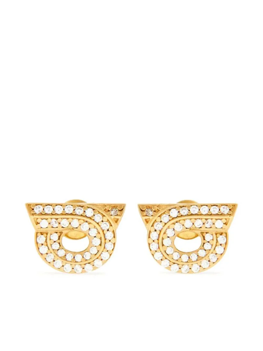 Salvatore Ferragamo Hook Earrings With Rhinestones Accessories - 1