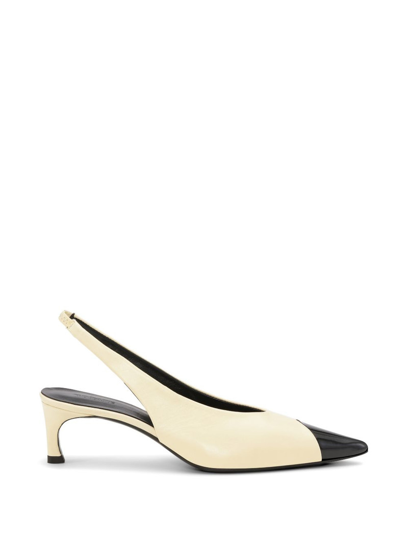 pointed-toe slingback leather pumps 1