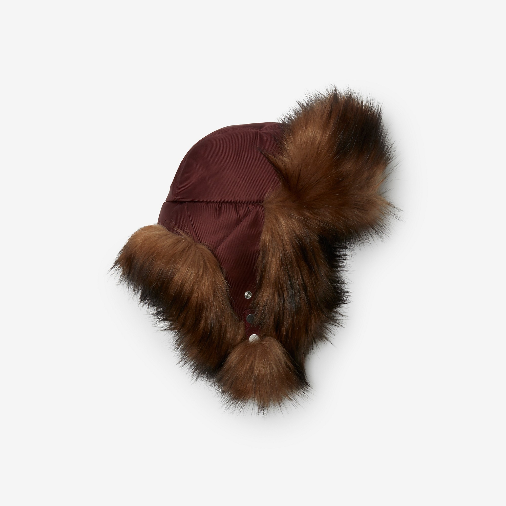 Faux Fur and Nylon Trapper Hat - 1