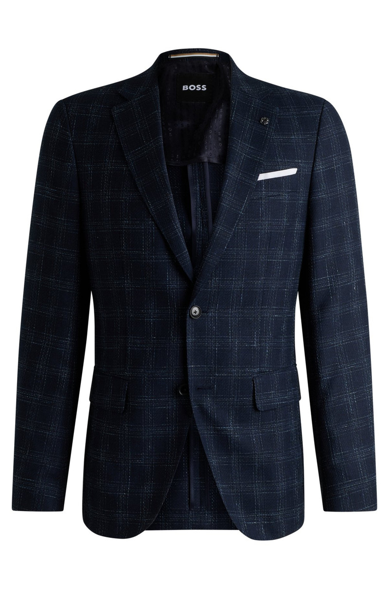 SLIM-FIT SUIT JACKET IN A CHECKED WOOL BLEND 1