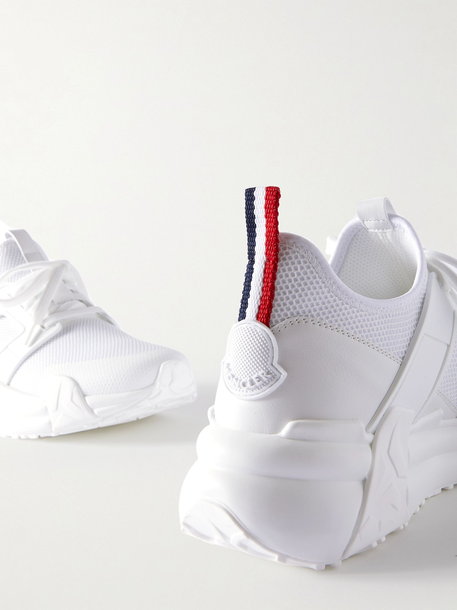 Lunarove Rubber and Leather-Trimmed Neoprene Sneakers White - 6