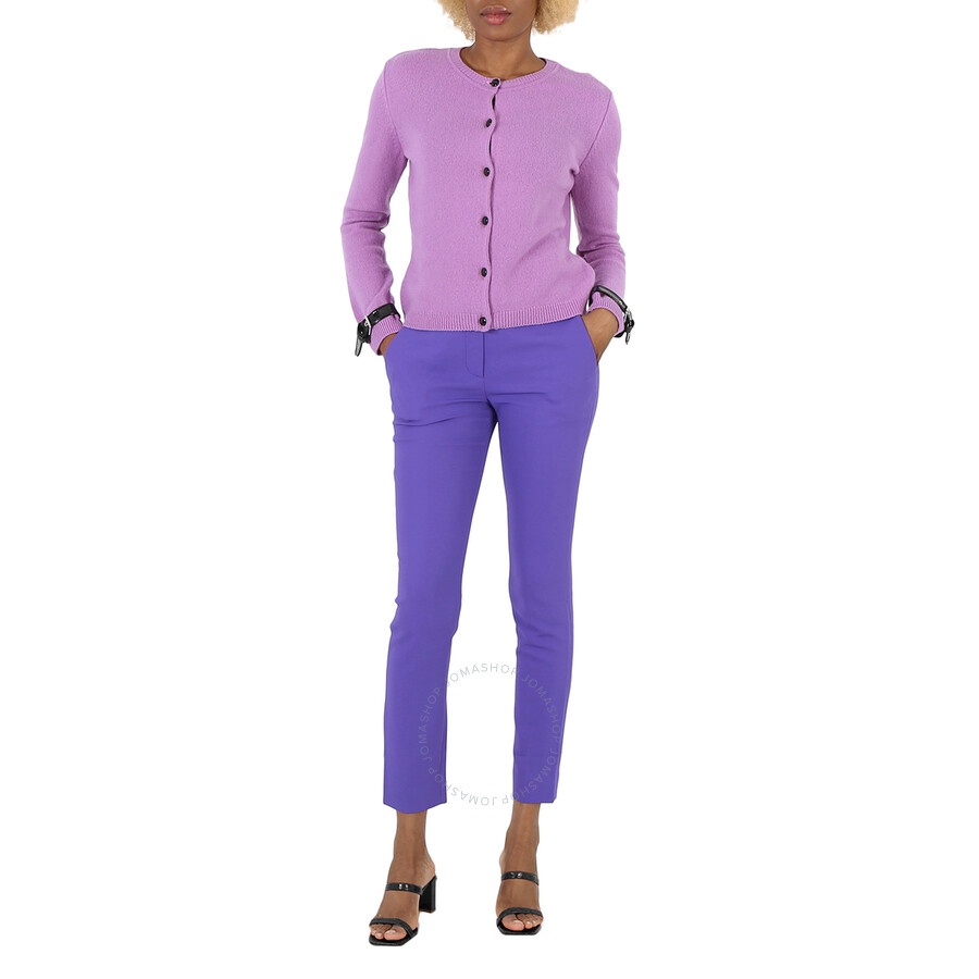 Moschino Ladies Purple High-Waisted Tailored Trousers - 6