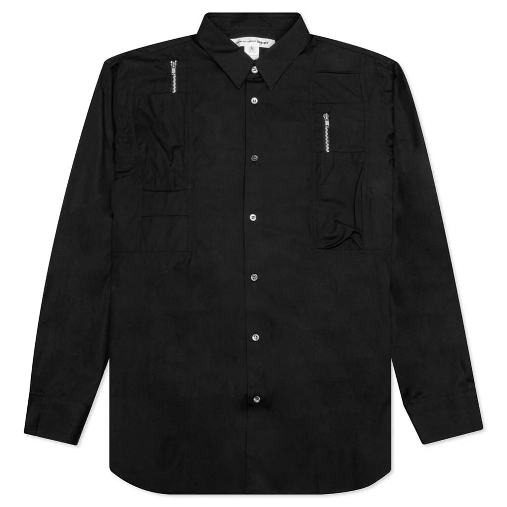 COMME DES GARCONS SHIRT MEN'S WOVEN - BLACK - 1