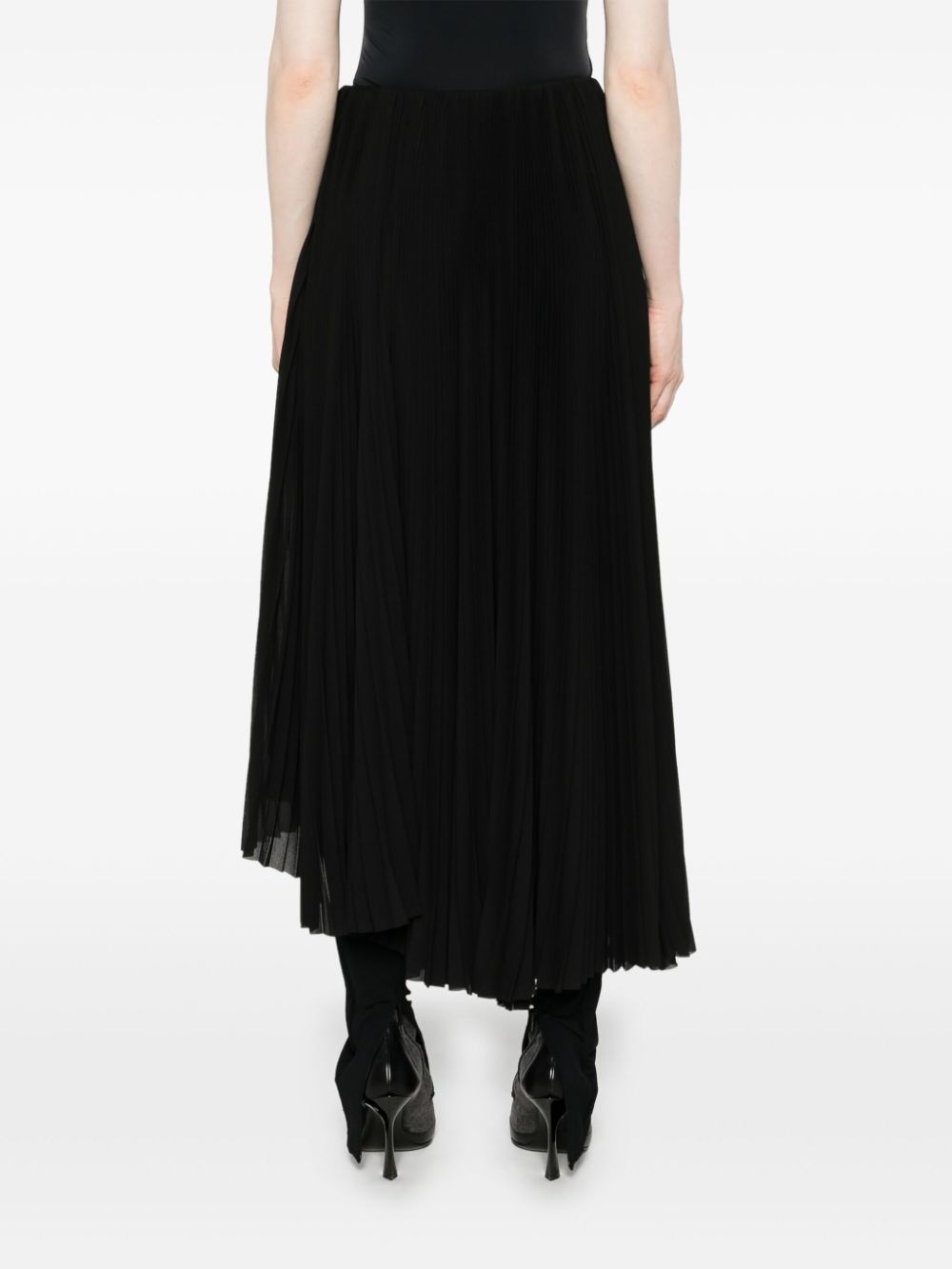 asymmetric pleated skirt - 4