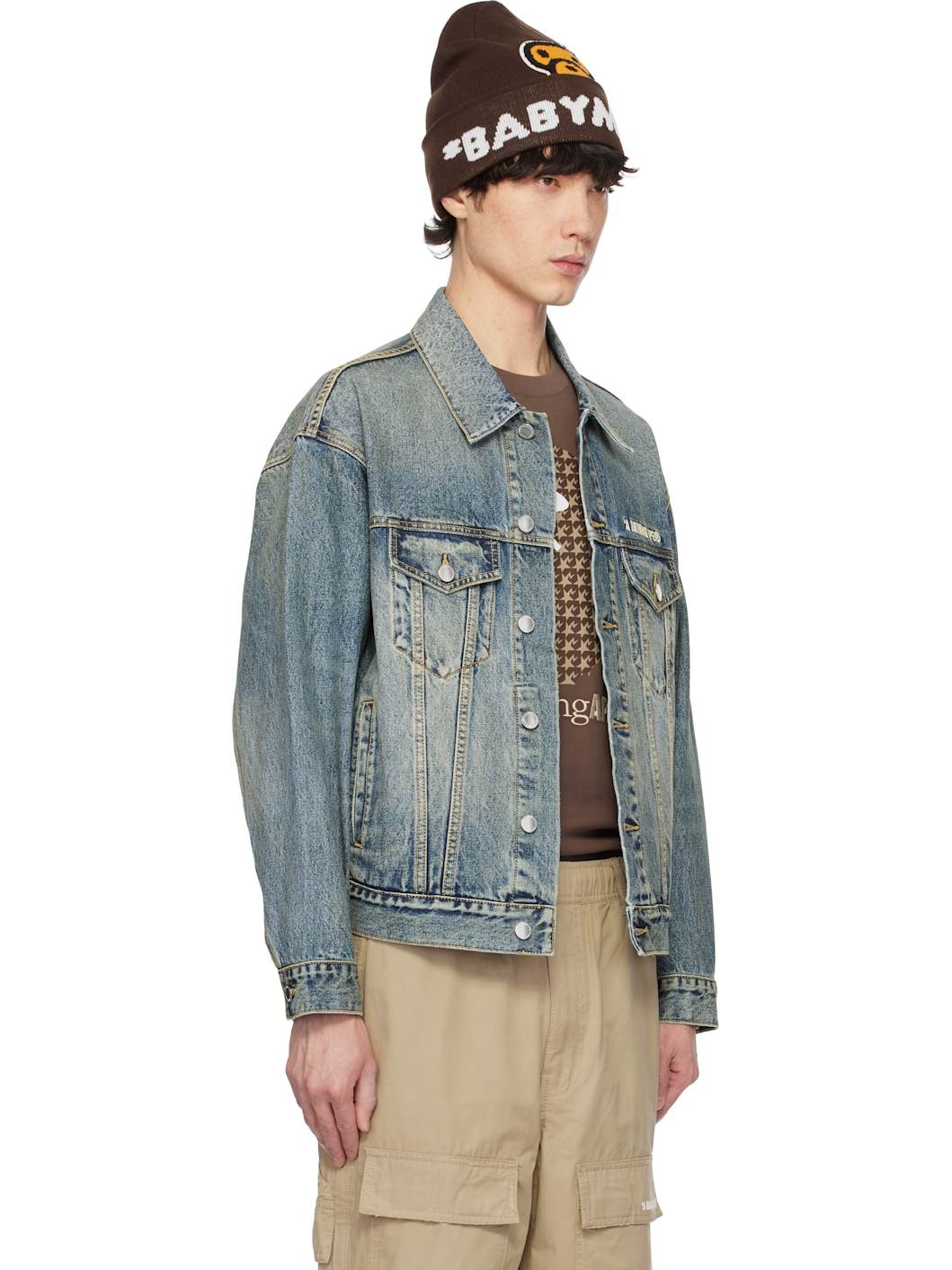 Blue Distressed 13 Oz Trucker Denim Jacket - 2