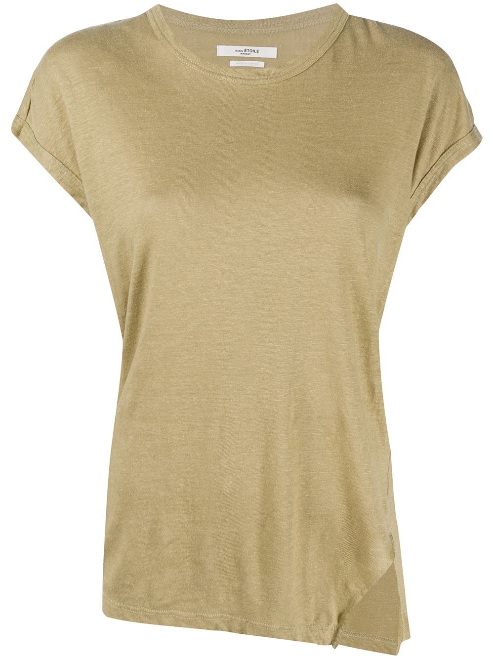 asymmetric-hem linen T-shirt - 1