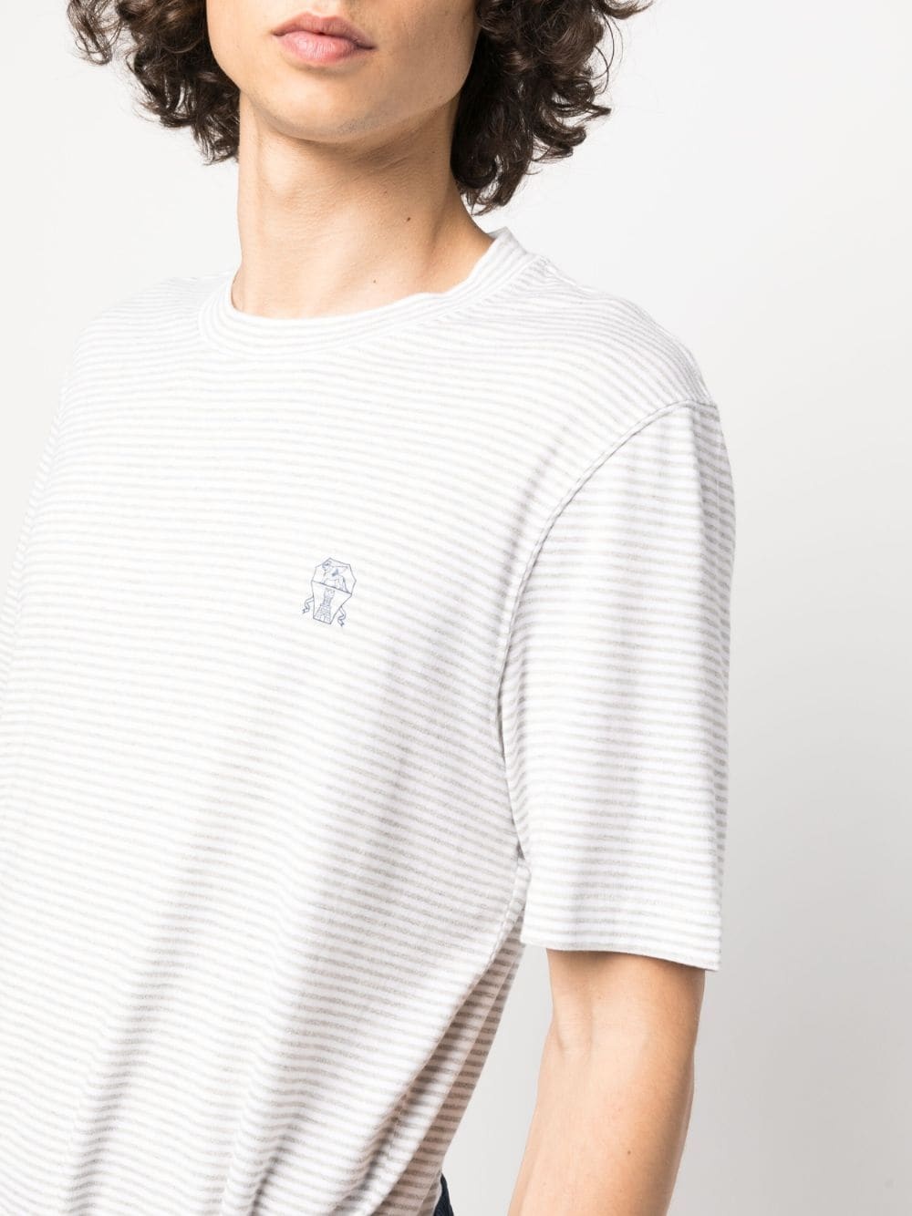 cotton-linen striped T-shirt - 5