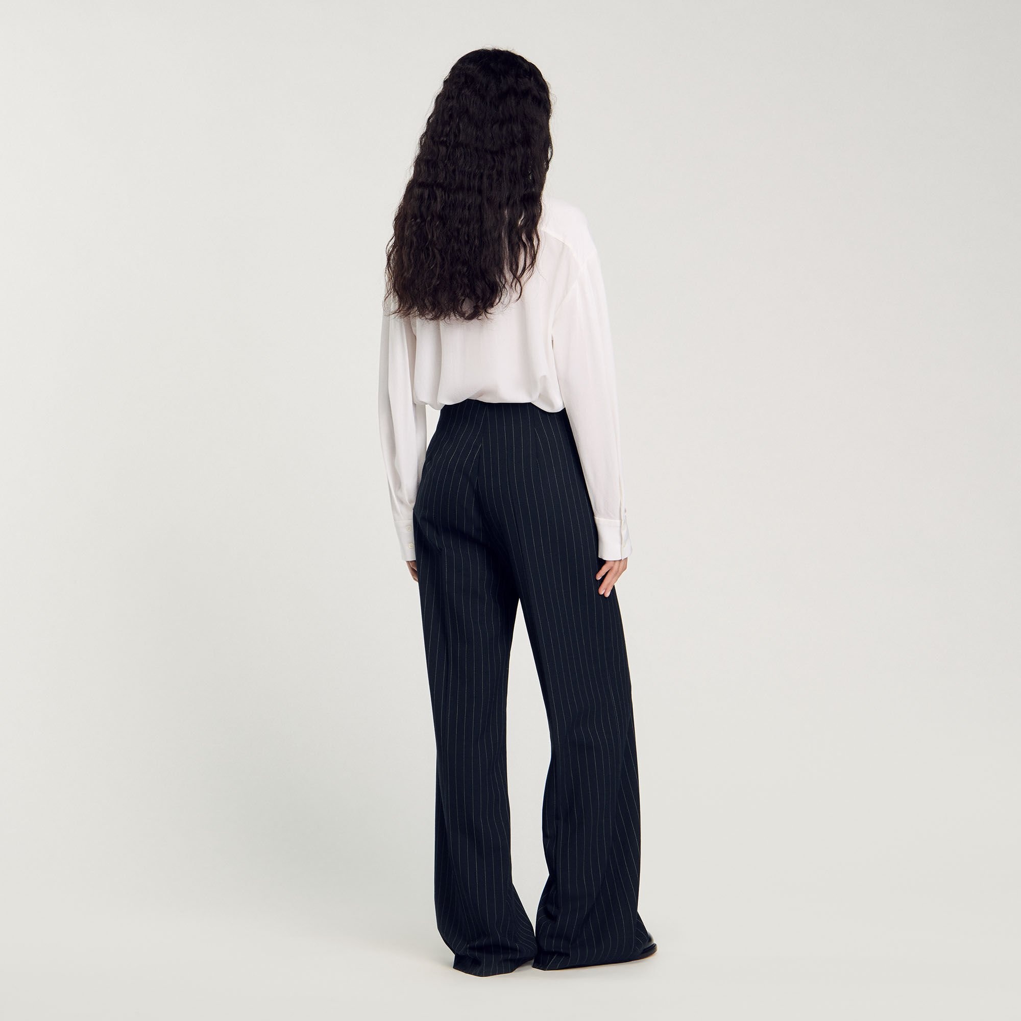 CHALK-STRIPED STRAIGHT-LEG TROUSERS - 6