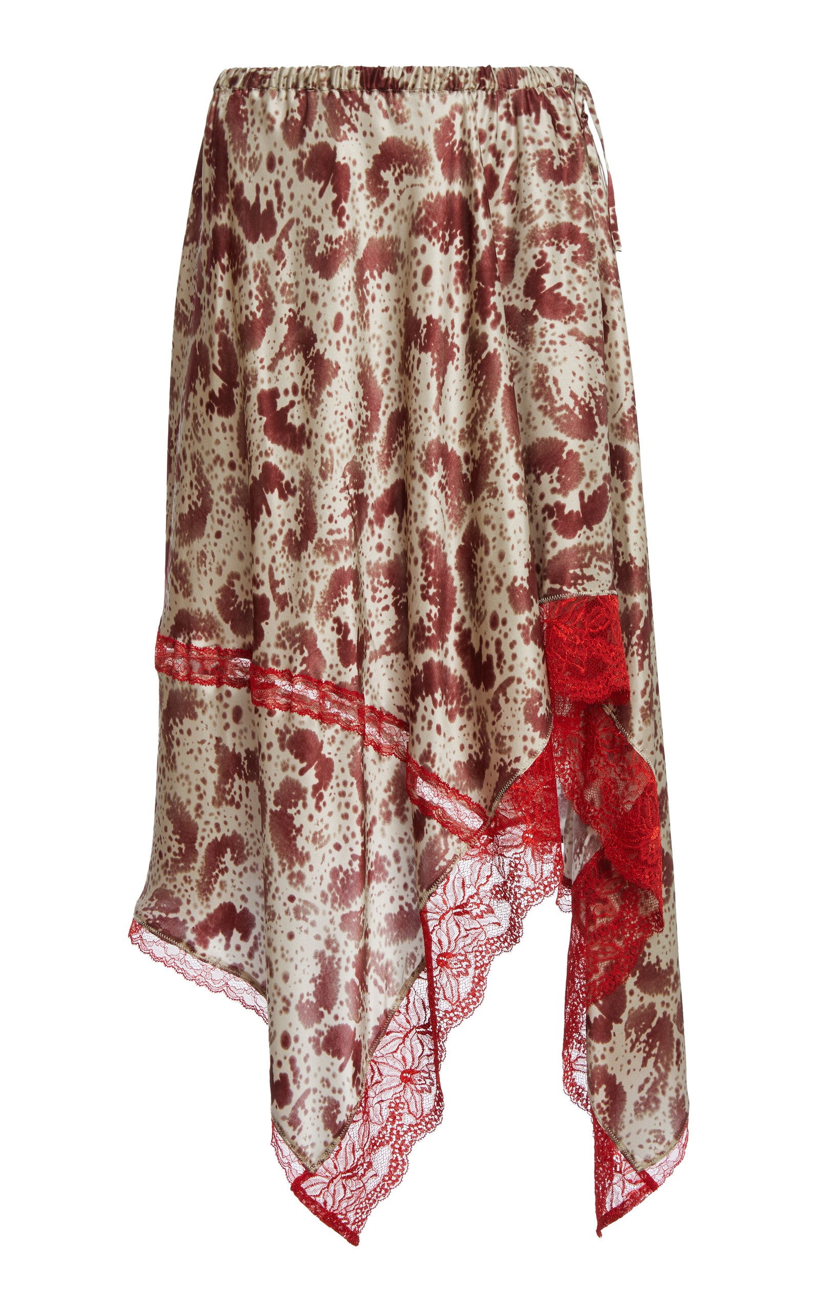 Printed Midi Skirt burgundy - 1