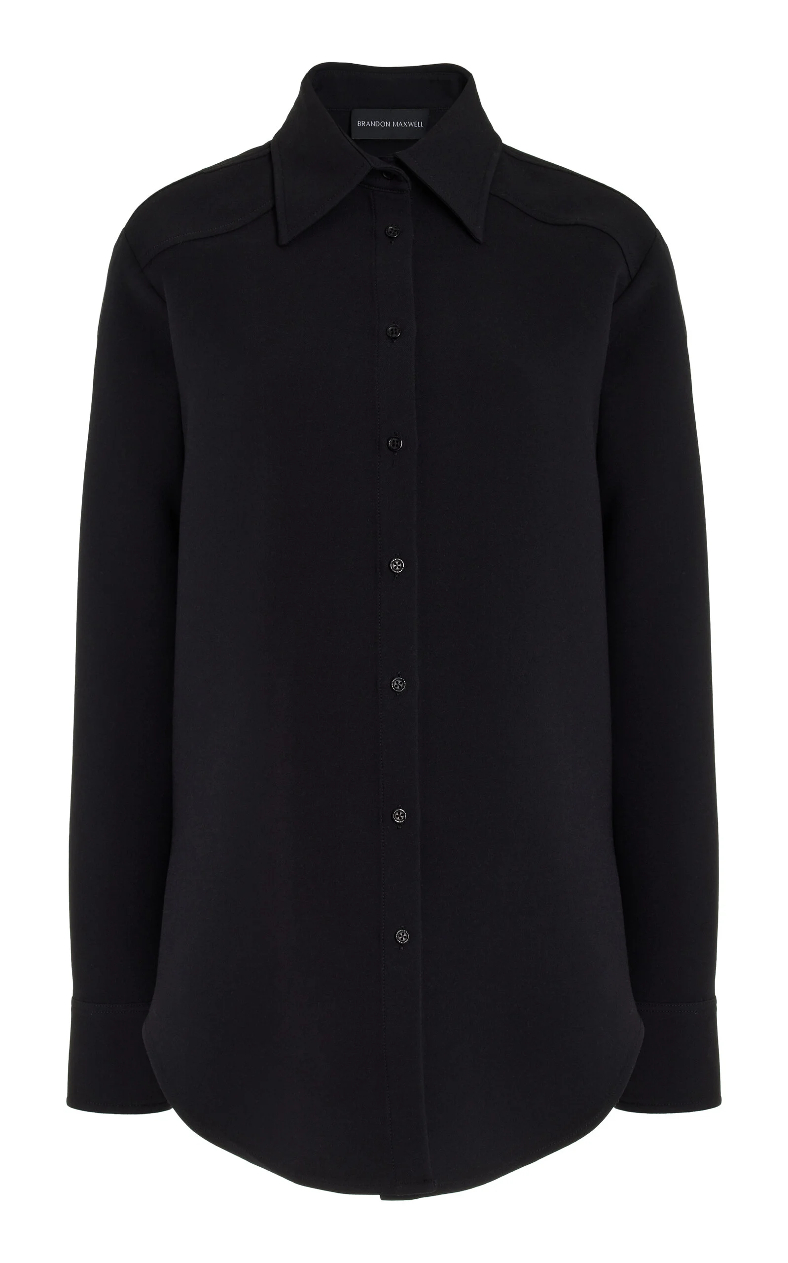 The Vince Western-Yoked Wool-Silk Crepe Shirt black - 1